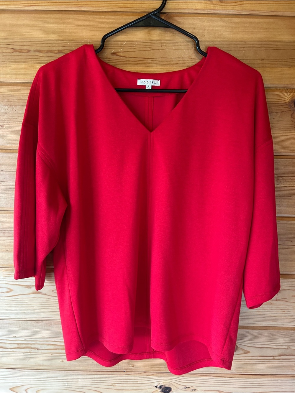 JODIFL Red V-Neck Tunic Top